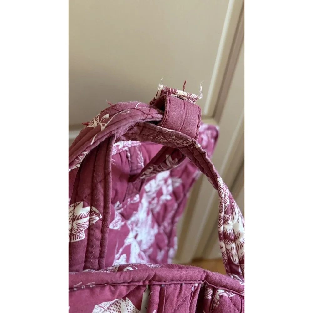 VINTAGE Garment Bag AMERICANA BY SHARIF Cranberry Ivory Floral Toile Quilted